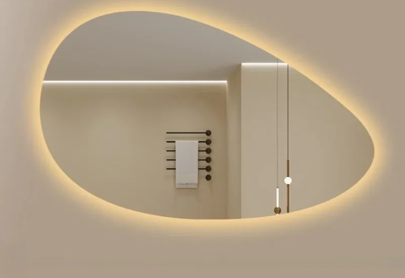 Irregular Backlit Smart Touch LED Bathroom Mirror