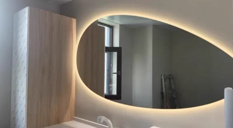 Irregular Backlit Smart Touch LED Bathroom Mirror