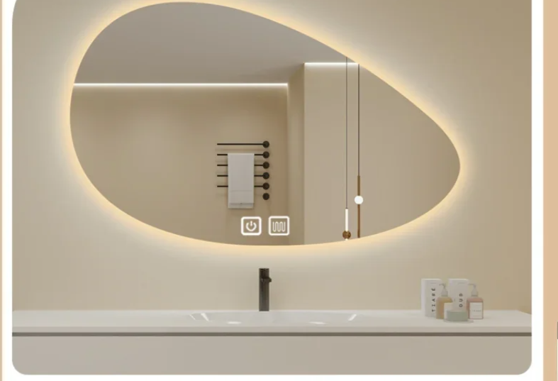 Irregular Backlit Smart Touch LED Bathroom Mirror