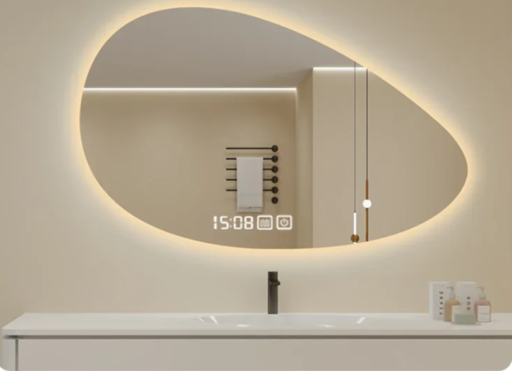Irregular Backlit Smart Touch LED Bathroom Mirror