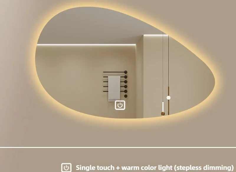 Irregular Backlit Smart Touch LED Bathroom Mirror