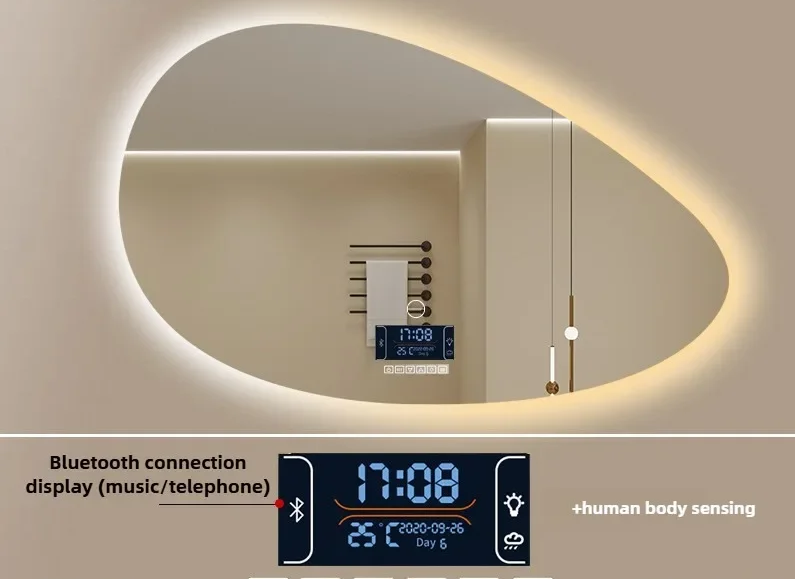 Irregular Backlit Smart Touch LED Bathroom Mirror