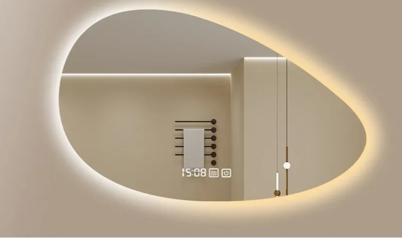 Irregular Backlit Smart Touch LED Bathroom Mirror