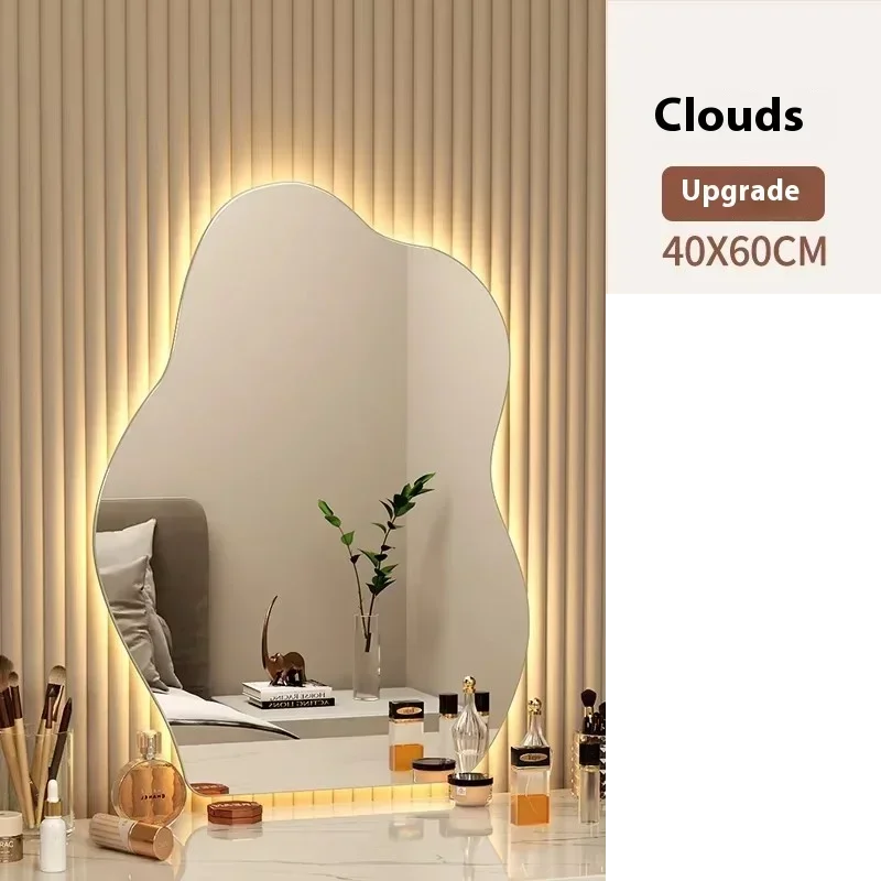 Irregular Scandinavian Warm LED Wall Mirror