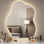 Irregular Scandinavian Warm LED Wall Mirror