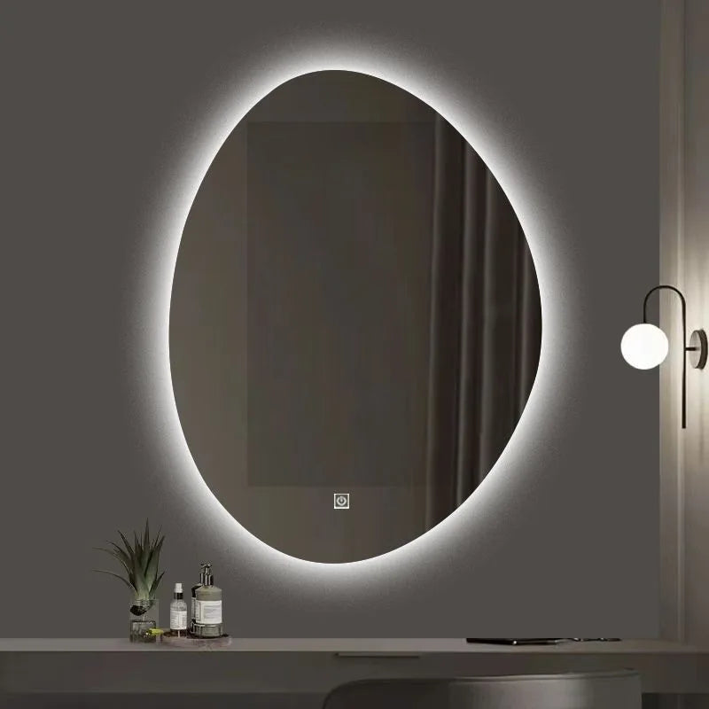 Irregular-Shape LED Touchscreen Bathroom Mirror