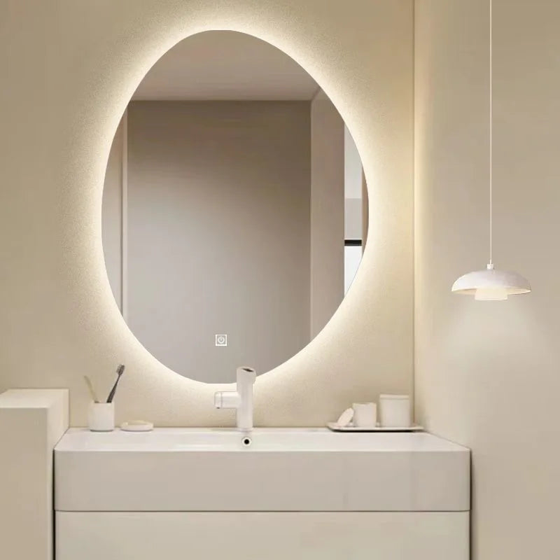 Irregular-Shape LED Touchscreen Bathroom Mirror
