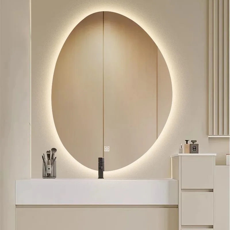 Irregular-Shape LED Touchscreen Bathroom Mirror