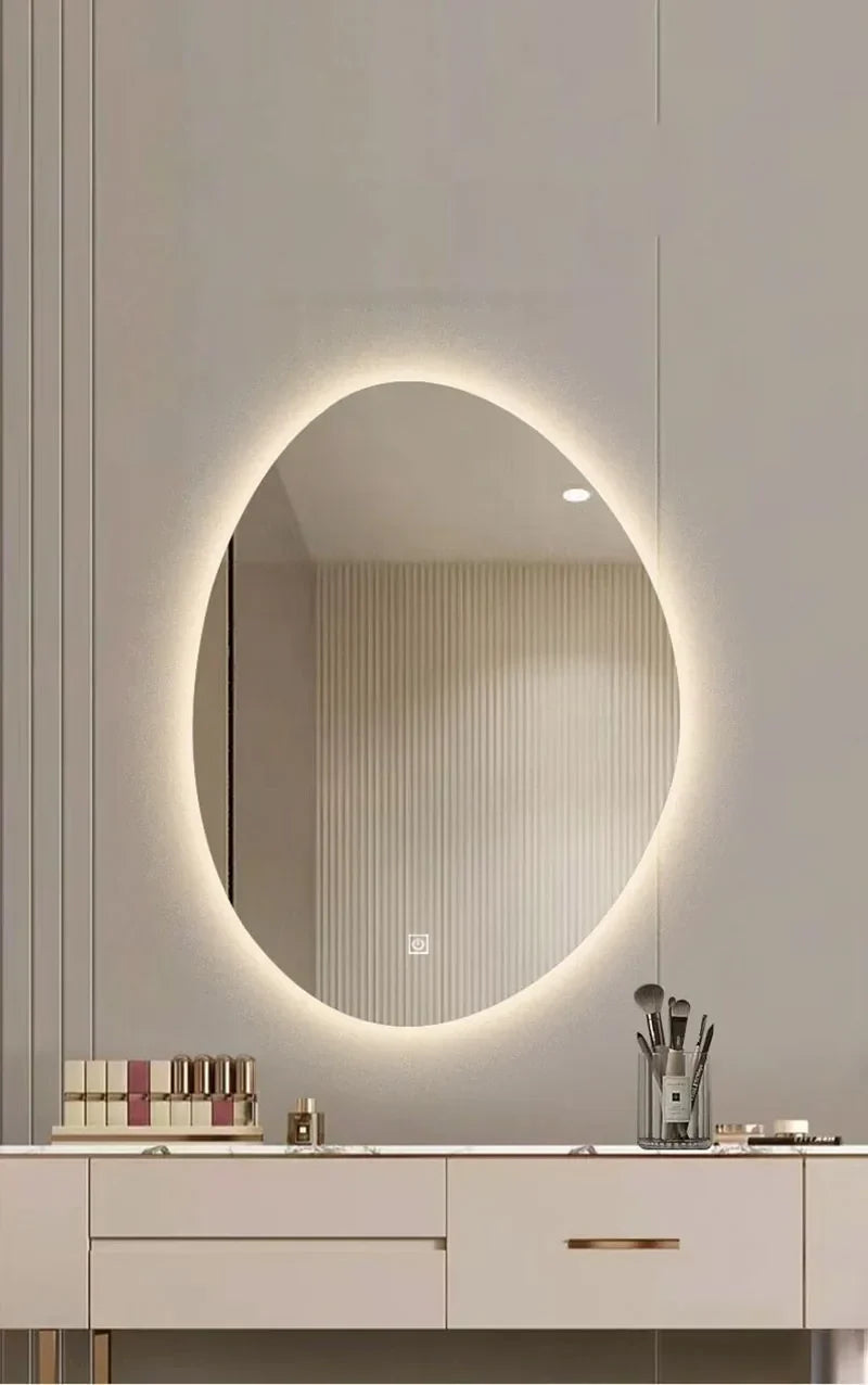 Irregular-Shape LED Touchscreen Bathroom Mirror