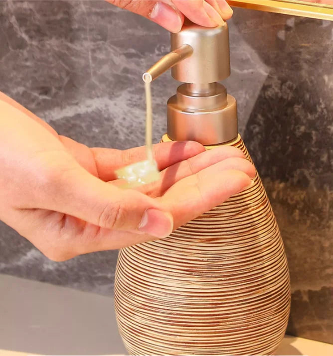 Japanese Vintage Ceramic Bathroom Accessory Set (3-Piece)