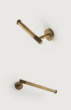 Knurled Antique Bronze Brass & Copper Bathroom Hardware Set