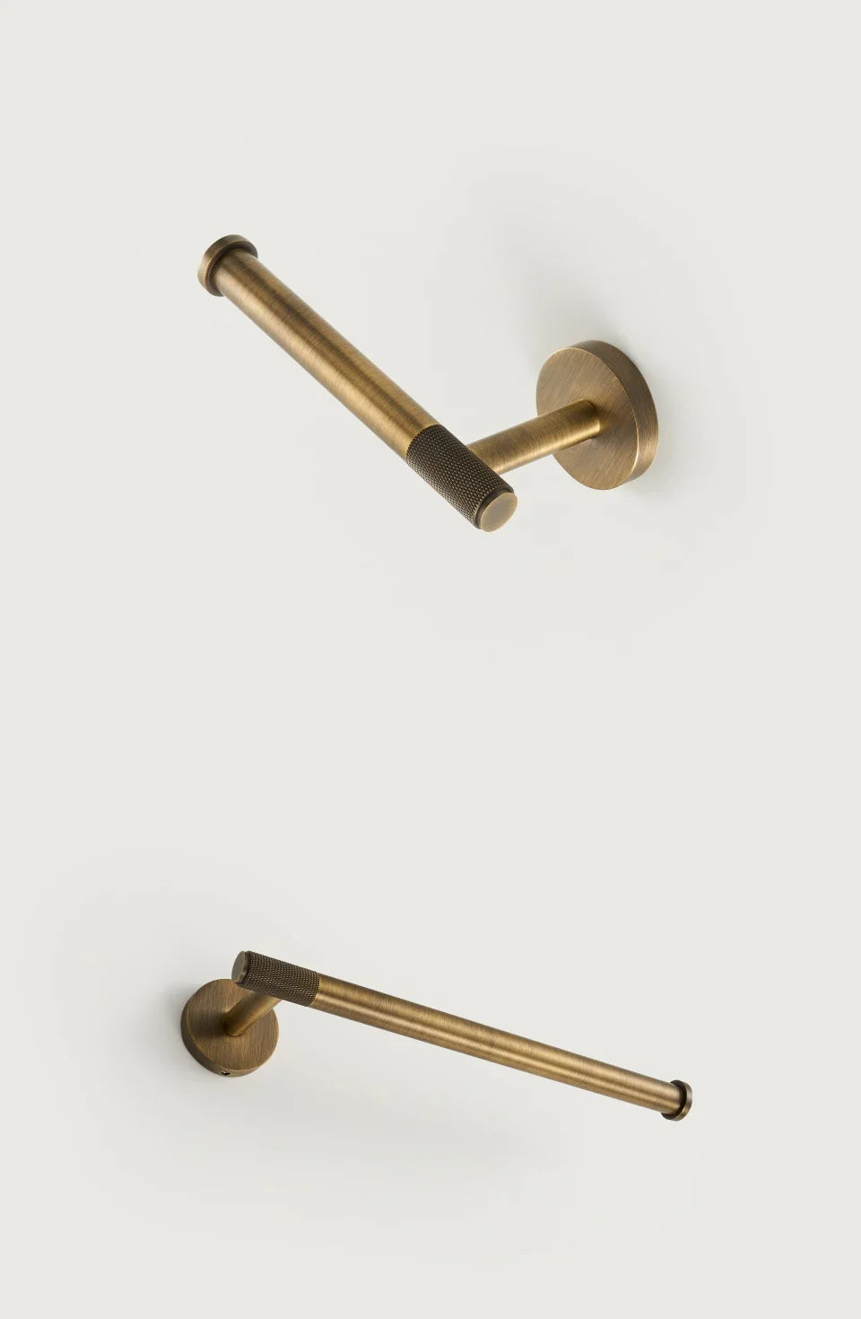 Knurled Antique Bronze Brass & Copper Bathroom Hardware Set
