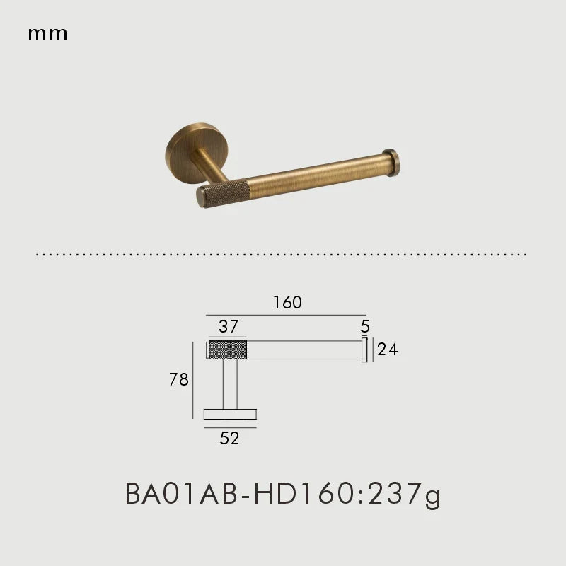 Knurled Antique Bronze Brass & Copper Bathroom Hardware Set