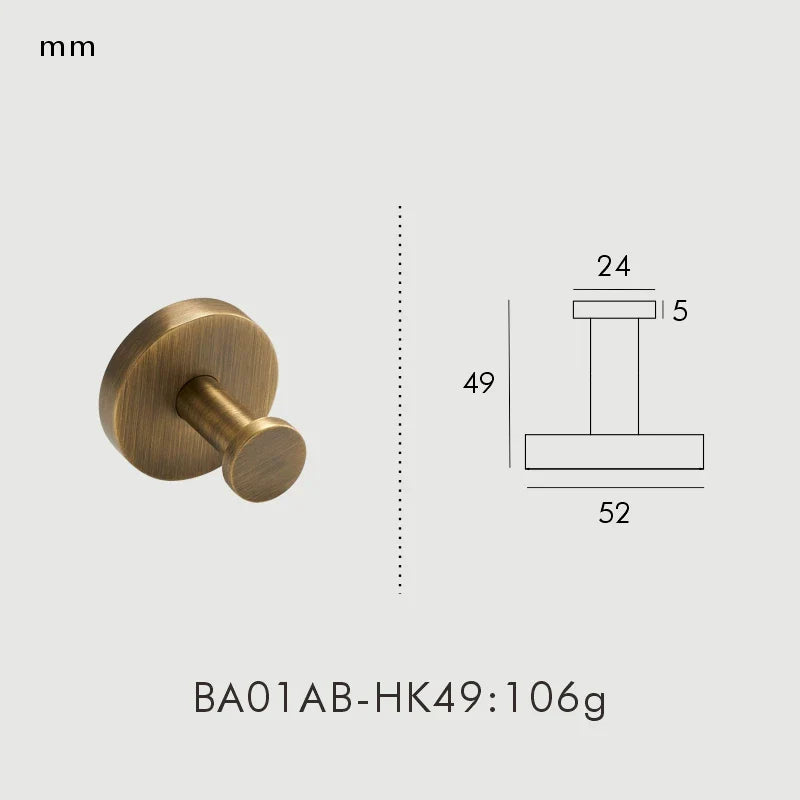 Knurled Antique Bronze Brass & Copper Bathroom Hardware Set
