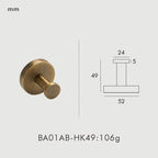 Knurled Antique Bronze Brass & Copper Bathroom Hardware Set