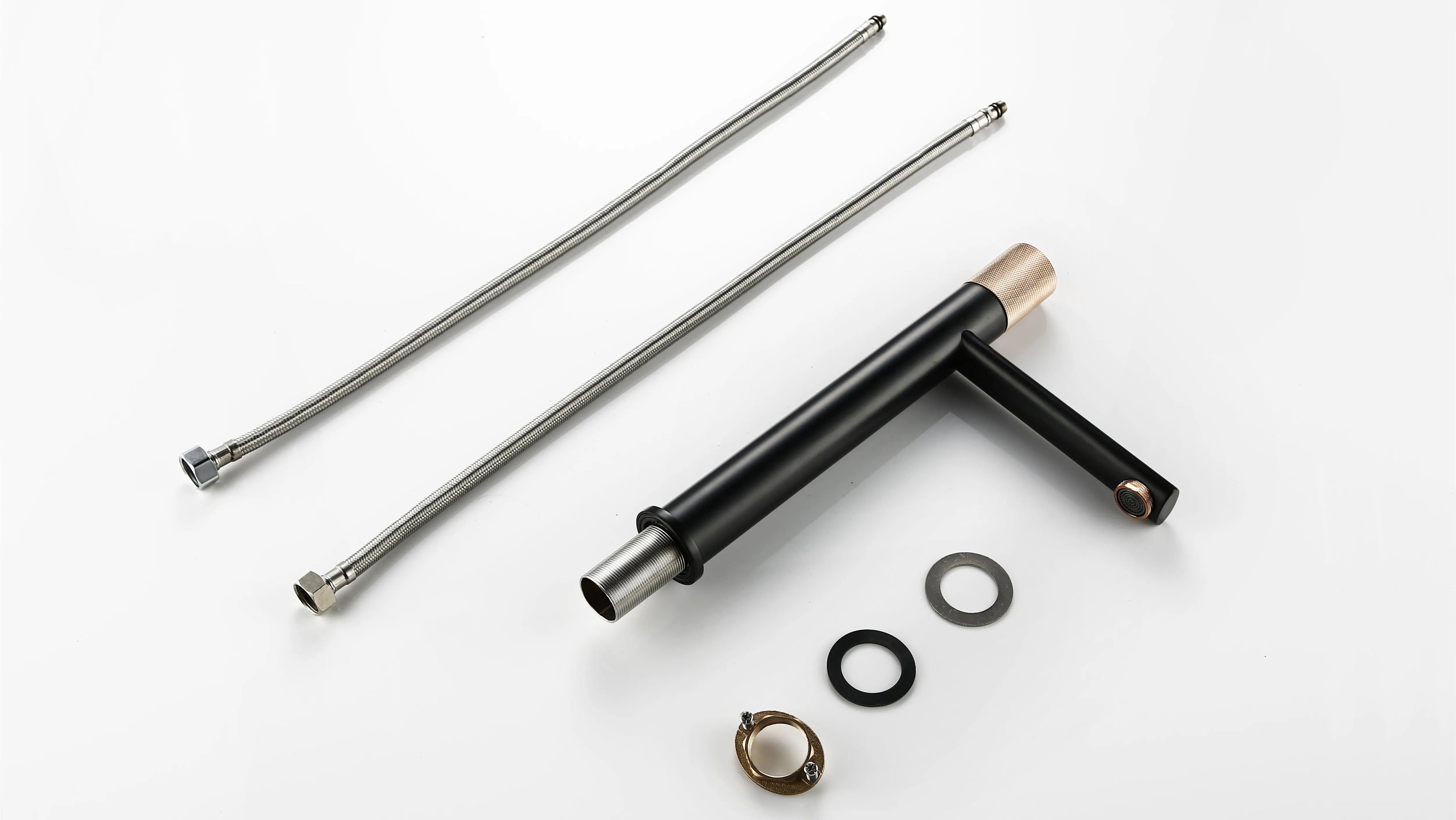 Knurled Handle Brass & Stainless Steel Basin Faucet