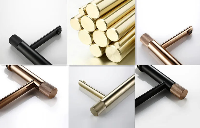 Knurled Handle Brass & Stainless Steel Basin Faucet