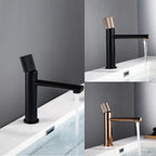 Knurled Handle Brass & Stainless Steel Basin Faucet