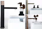 Knurled Handle Brass & Stainless Steel Basin Faucet
