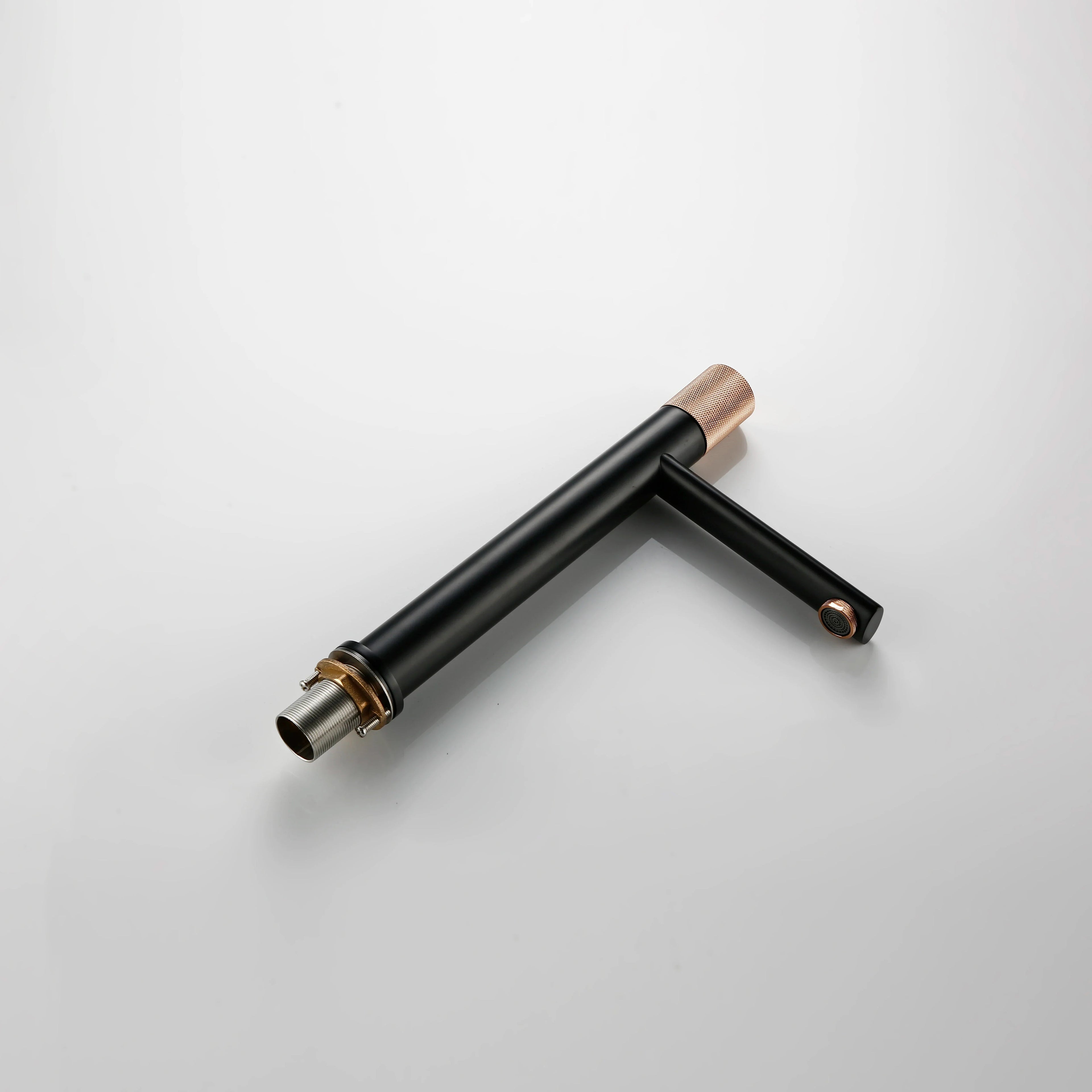 Knurled Handle Brass & Stainless Steel Basin Faucet