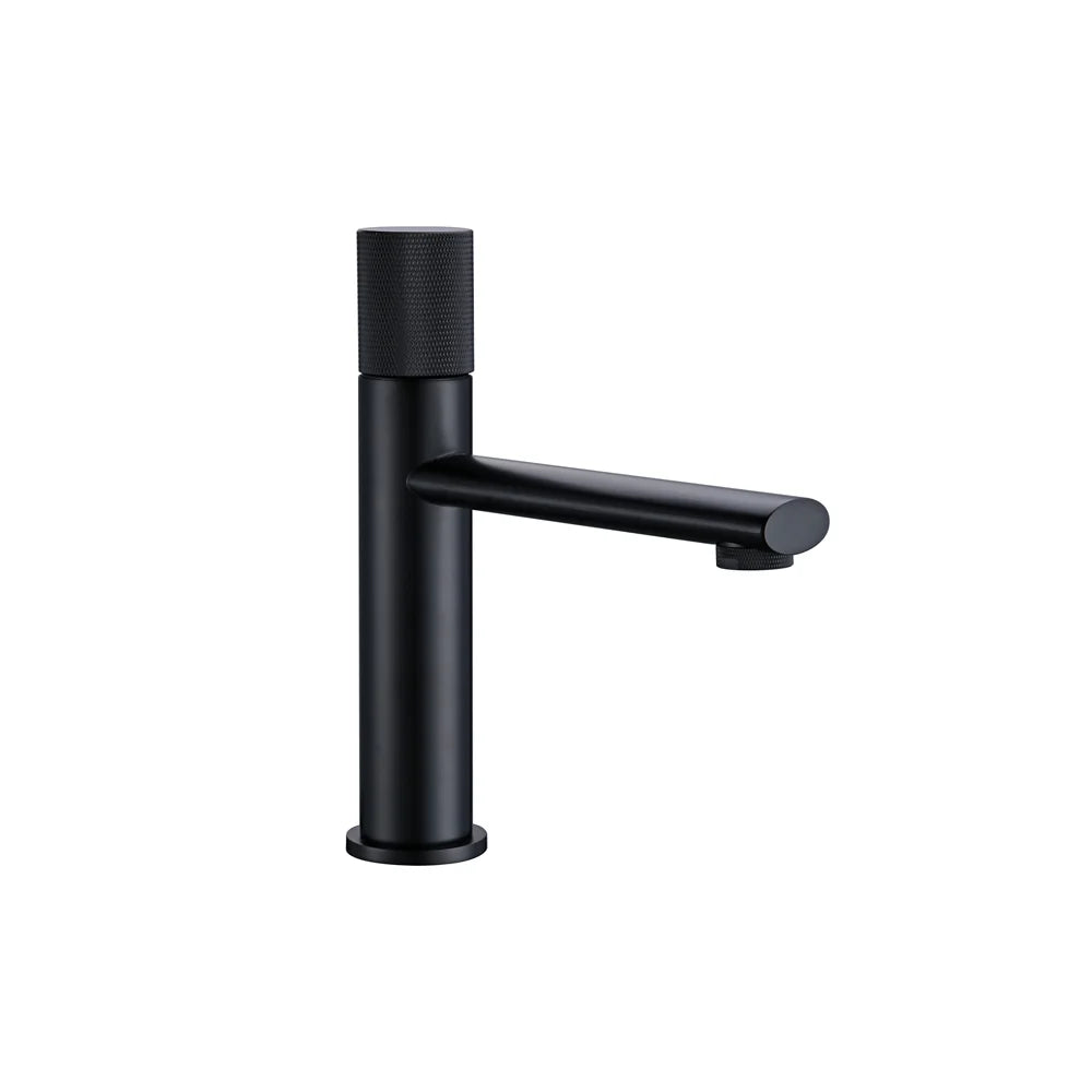 Knurled Handle Brass & Stainless Steel Basin Faucet