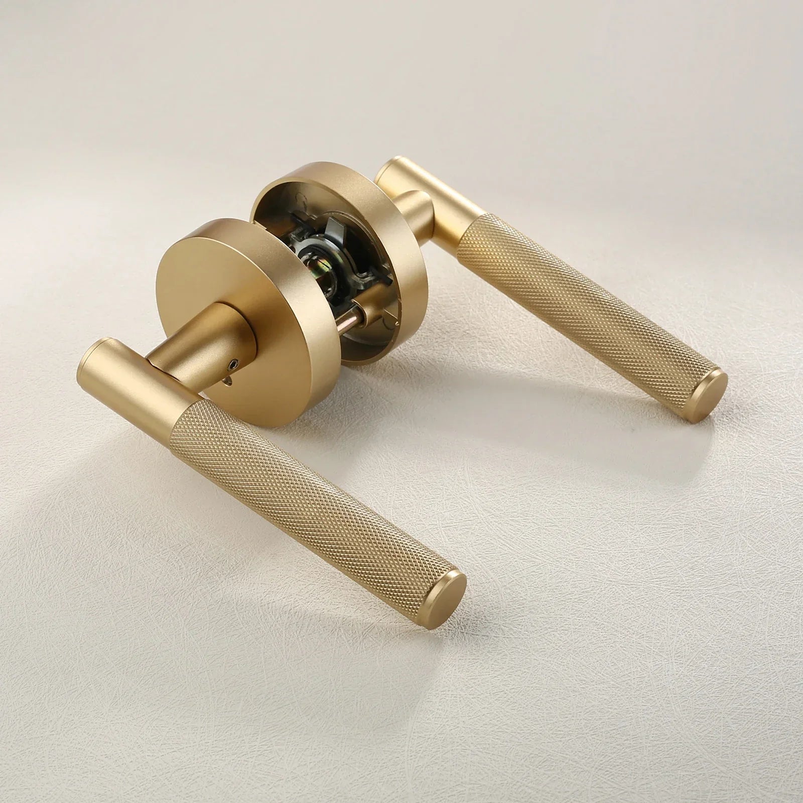 Knurled Handle & Keyless Privacy Door Lever (Adjustable Latch)