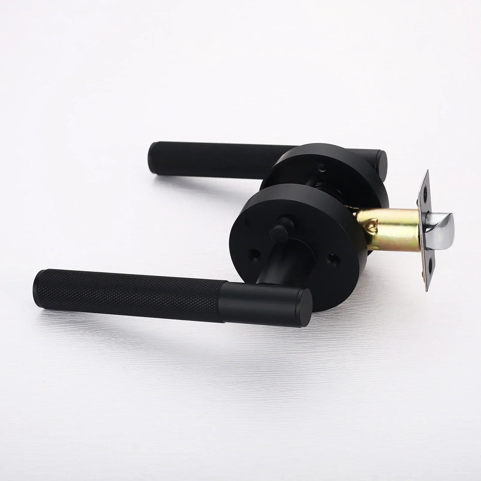 Knurled Handle & Keyless Privacy Door Lever (Adjustable Latch)