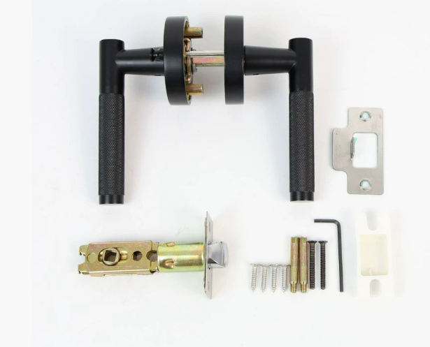 Knurled Handle & Keyless Privacy Door Lever (Adjustable Latch)