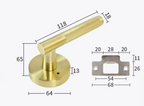 Knurled Handle & Keyless Privacy Door Lever (Adjustable Latch)