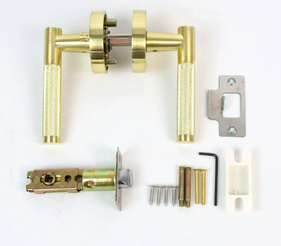 Knurled Handle & Keyless Privacy Door Lever (Adjustable Latch)