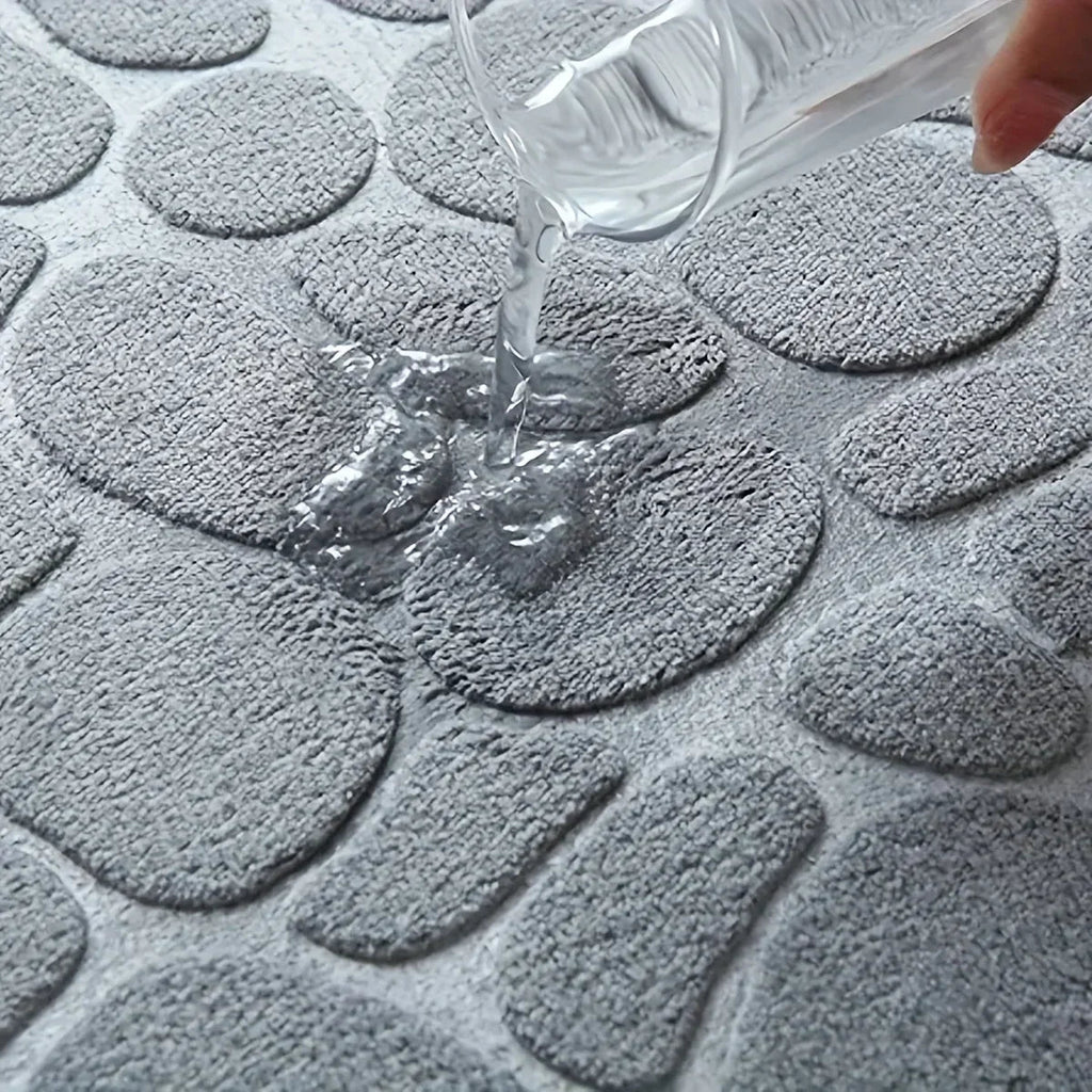 L-Shape Extra-Thick Plush Microfiber Bath Mat (Non-Slip Backing)