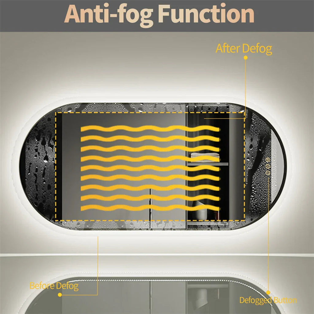LED Anti-Fog Aluminum Oval Mirror (20 x 31.5 in)