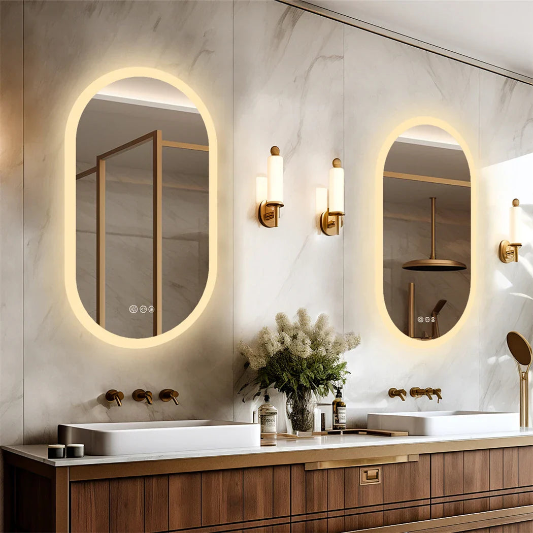 LED Anti-Fog Aluminum Oval Mirror (20 x 31.5 in)