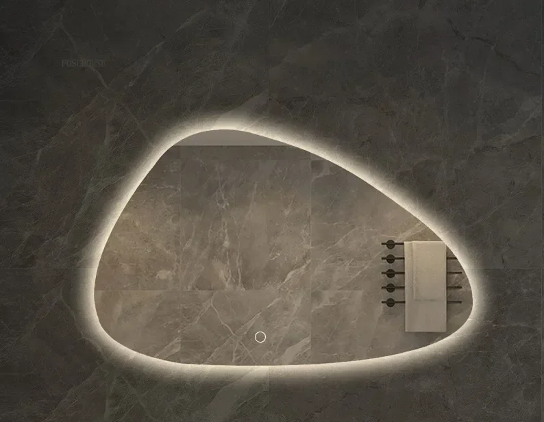 LED Dimmable Moisture-Resistant Bathroom Mirror (Irregular Organic Shape)