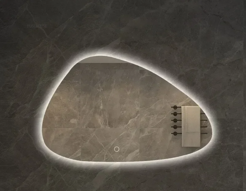 LED Dimmable Moisture-Resistant Bathroom Mirror (Irregular Organic Shape)