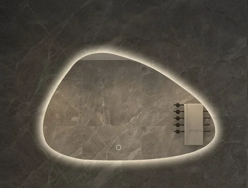 LED Dimmable Moisture-Resistant Bathroom Mirror (Irregular Organic Shape)