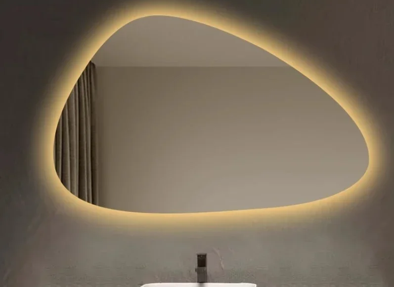 LED Dimmable Moisture-Resistant Bathroom Mirror (Irregular Organic Shape)