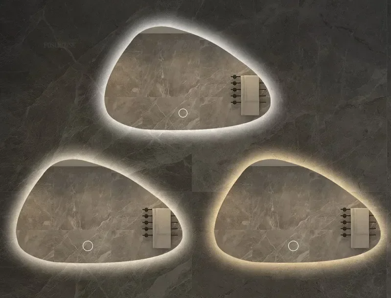LED Dimmable Moisture-Resistant Bathroom Mirror (Irregular Organic Shape)