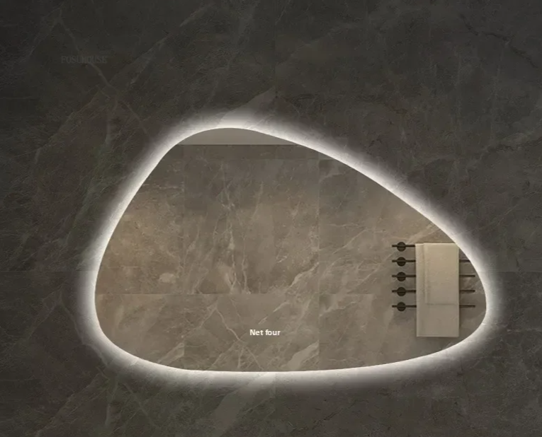 LED Dimmable Moisture-Resistant Bathroom Mirror (Irregular Organic Shape)