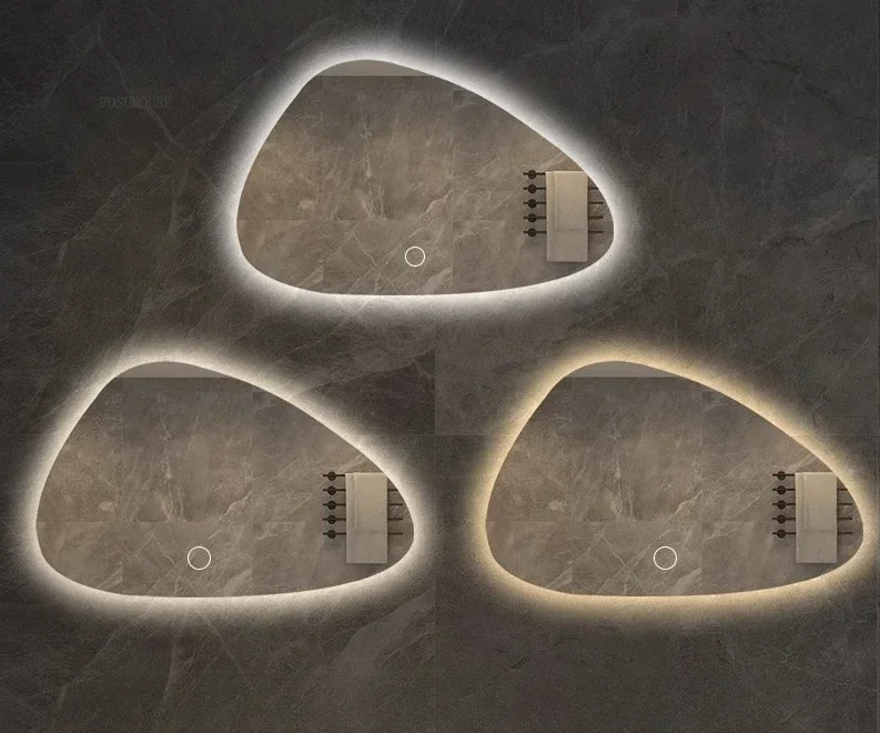 LED Dimmable Moisture-Resistant Bathroom Mirror (Irregular Organic Shape)