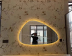 LED Dimmable Moisture-Resistant Bathroom Mirror (Irregular Organic Shape)