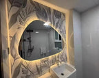 LED Dimmable Moisture-Resistant Bathroom Mirror (Irregular Organic Shape)