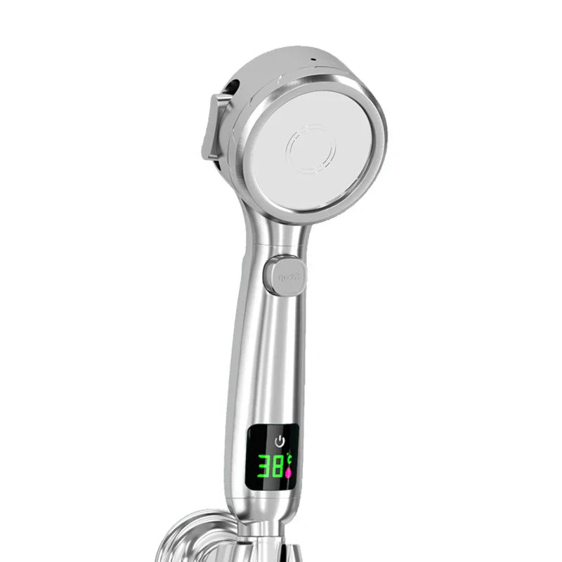 LED Temp Display High-Pressure & Water-Saving Handheld Shower Head (4 Spray Modes)