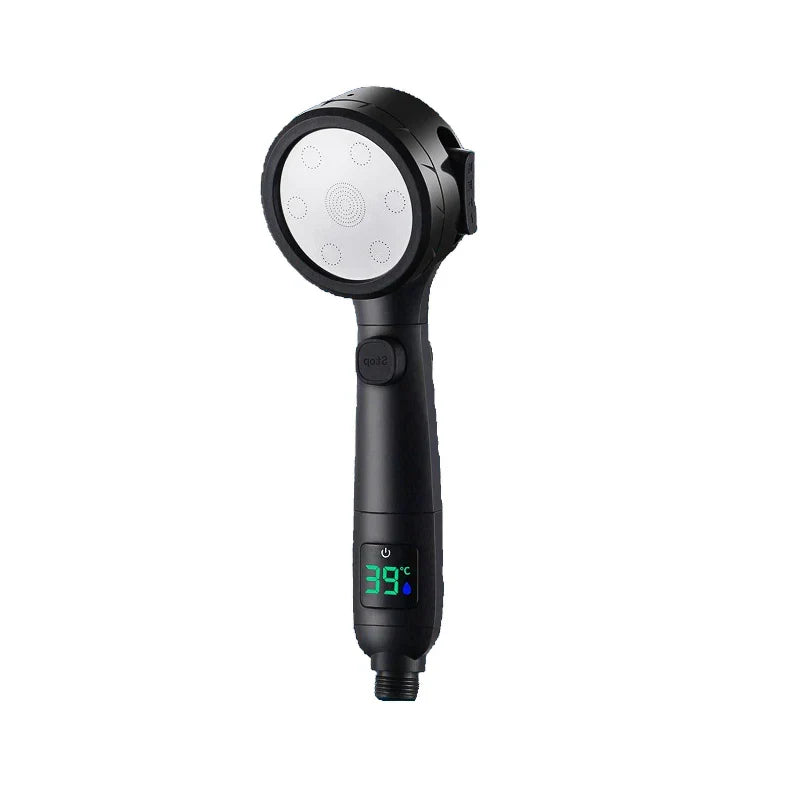 LED Temp Display High-Pressure & Water-Saving Handheld Shower Head (4 Spray Modes)