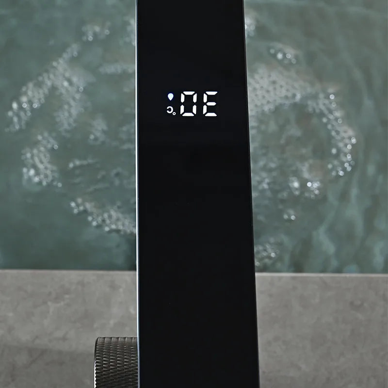 LED Temperature Display Solid Brass Ceramic Disc Bathroom Faucet