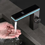 LED Temperature Display Solid Brass Ceramic Disc Bathroom Faucet