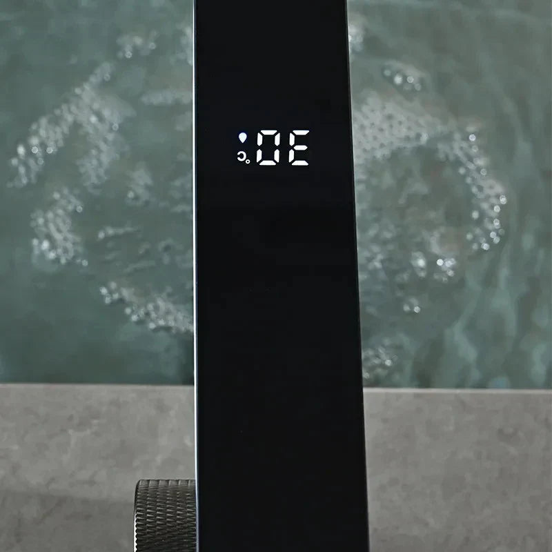 LED Temperature Display Solid Brass Ceramic Disc Bathroom Faucet