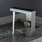 LED Temperature Display Solid Brass Ceramic Disc Bathroom Faucet