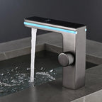 LED Temperature Display Solid Brass Ceramic Disc Bathroom Faucet