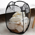 Large Foldable Ventilated Mesh Laundry Basket (Side Pocket)